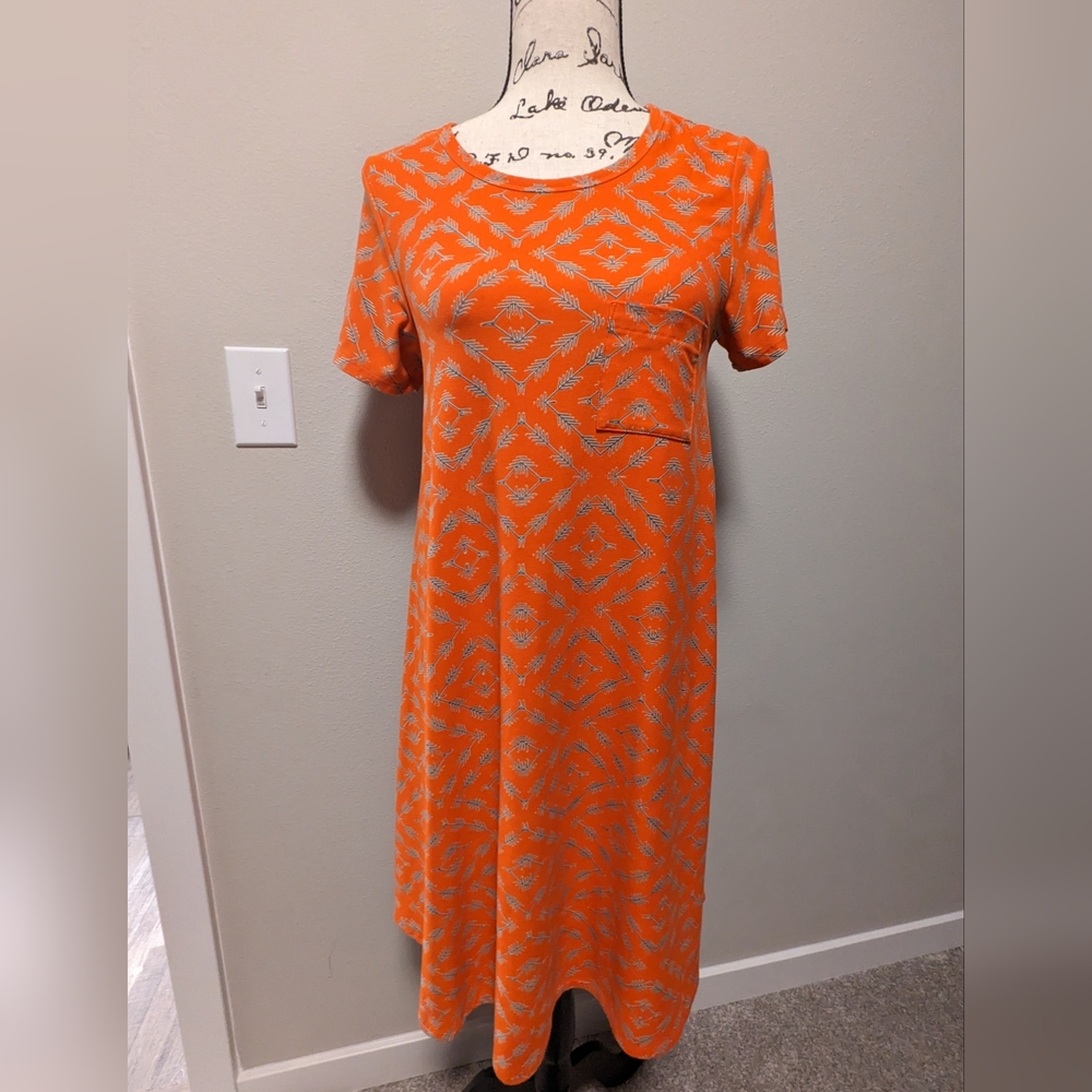 XS Lularoe Carly Dress orange